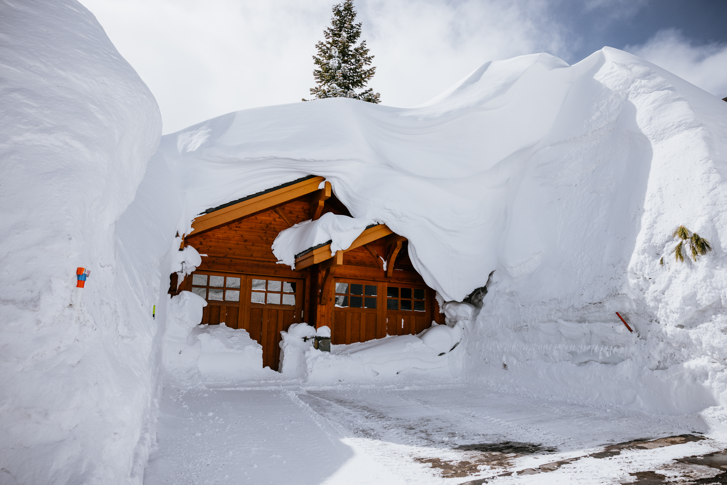 House buried in meters of snow